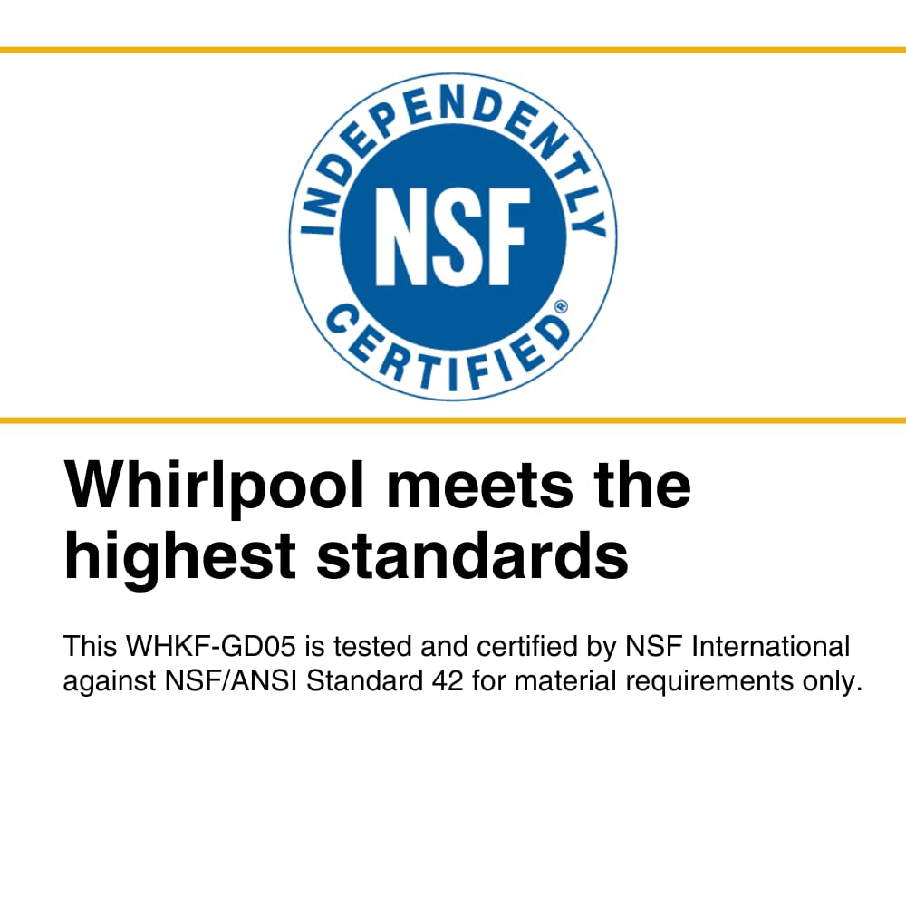 Whirlpool 10" x 2.5" Whole House Sediment Water Filters. WHKF-GD05 Grooved Filter, 5 Micron, NSF Certified Reduces Sand, Soil, Silt & Rust for Standard Filter Housings, 24-Pack