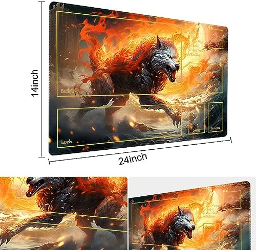 MTG Playmat - Non-Slip Backing Printing, Ideal for Card Game Enthusiasts TCG Playmat (Ember Rage-Deck)