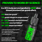 GROW Maximum XXL Hair & Beard Growth Oil For Men • Beard Growth Serum That Fills Patches & Fix Thinning GUARANTEED • Facial Hair & Scalp Treatment • Thickening Conditioner & Enhancer • Made in the USA