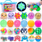 24 Pack Stress Balls, Squishy Balls, Squeeze Balls for Adults, Stress Relief Balls, Prize Box Stuffers, Party Favors