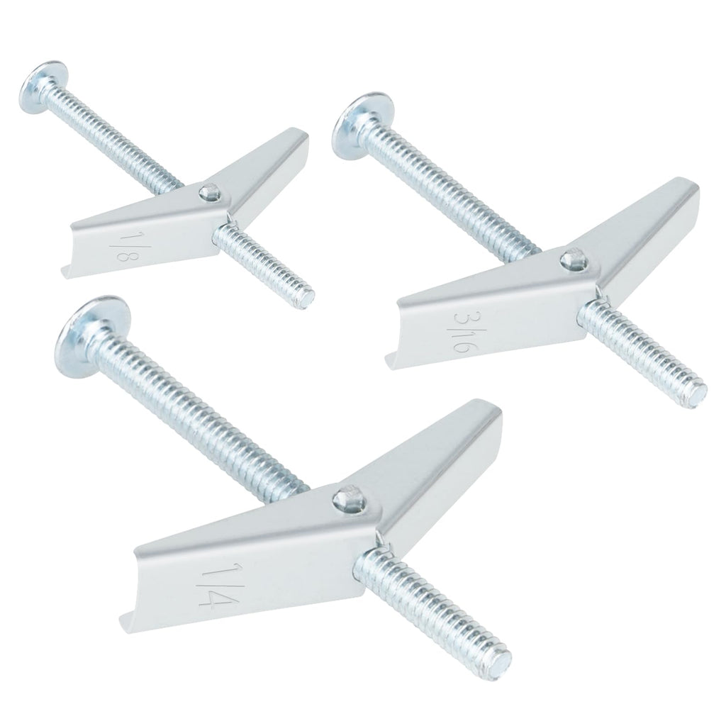 26 Sets 3 Size Toggle Bolts Heavy Duty Metal Drywall Anchors Kit