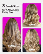 Wavytalk Pro Thermal Brush Set, Negative Ion Round Brush, Dual Voltage Heated Styler With 3 Sizes Detachable Brushes for Short and Long Hair One-Step Shiny Blowout Look, Pink