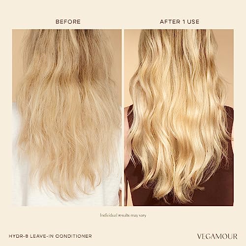 VEGAMOUR HYDR-8 Leave In Conditioner, Heat Protectant, Leave-In Conditioner & Detangling Spray for Dry, Damaged, Frizzy Hair, Floral & Vanilla Scent, 5 fl. oz.