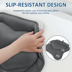 LuxStep Bath Pillow-Bathtub Pillow with Air Mesh Fabric & 6 Non-Slip Suction Cups, Bath Pillows for Tub Head, Neck and Back Support, Bath Accessories Spa Gifts, Grey