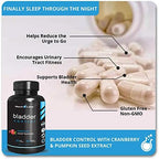 Bladder Control Supplement - Overactive Bladder Control Pills - Potent Blend of Pumpkin Seed oil, Cranberry Extract & Vitamin D3 - Urinary Tract Infection Treatment for Women & Men - UTI Relief - 60Ct