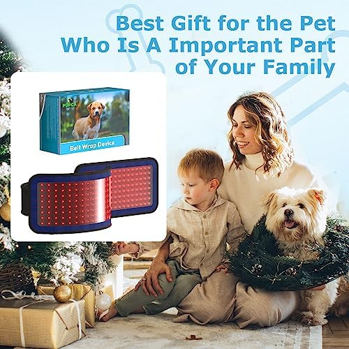 Red Infrared Light Therapy Belt for Pets Pain Relief, Portable Wearable Cold Laser Therapy Device for Dogs Tissue Repair, Joint & Back Pain