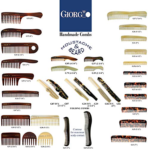 Giorgio G51 Wide Tooth Combs for Women Detangling Comb, Wide Teeth Pocket Comb for Thick Curly Wavy Hair. Hair Detangler Comb For Wet and Dry Everyday Care. Handmade, Saw-Cut and Hand Polished (3.75")