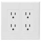 TayMac 2602W Revive Device Wall Plates 2-Gang Masque Decorator Cover, White