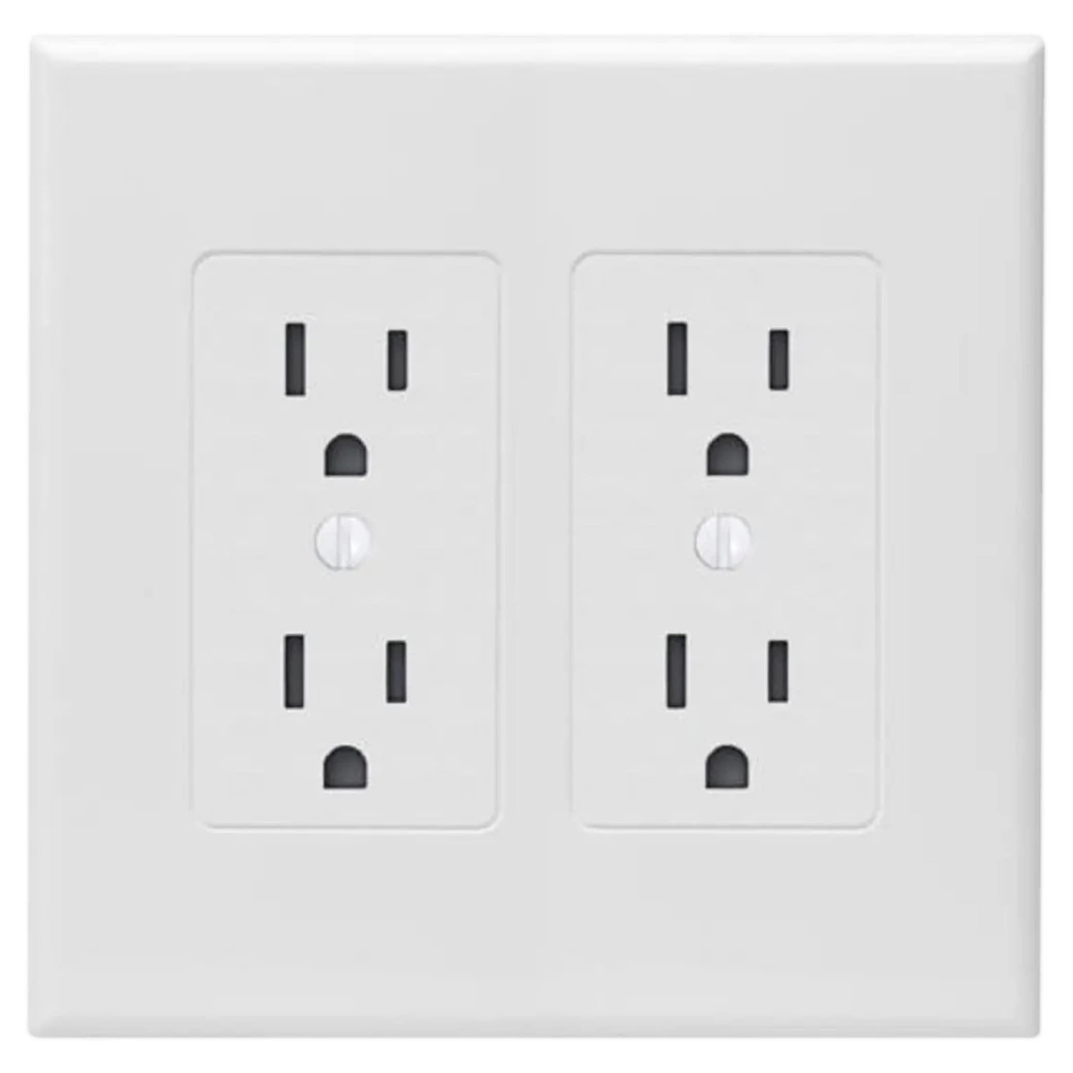 TayMac 2602W Revive Device Wall Plates 2-Gang Masque Decorator Cover, White