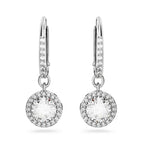 Swarovski Constella Pierced Drop Earrings, White Crystals on a Rhodium Finish Setting, Part of the Constella Collection