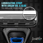 Jeremy's Razors for Men - Precision 5 Razor Blade Refills - 8 Cartridges (Fits All 2nd Gen Jeremy's Handles) - Precision Trimmer, Stainless Steel Design, Lubricating Strip - Men's Shaving Blades