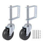 Gate Caster gate Wheel 4”, Heavy Duty Gate Caster Wheel with Spring Loaded,Universal Mount Pate, 250-500 lbs Load Capacity, 4 Inches Rubber Wheel(Two PCS)