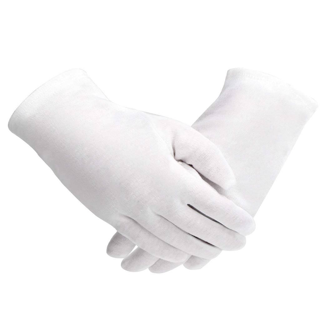 ENPOINT 10 Pairs Archival Photo Gloves, White Work Gloves for Handling Art Working Photography Womens Cloth Gloves Liners Bulk for Handling Jewelry, Film, Photo, Coin Metal Inspection Men & Women