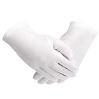 ENPOINT 10 Pairs Archival Photo Gloves, White Work Gloves for Handling Art Working Photography Womens Cloth Gloves Liners Bulk for Handling Jewelry, Film, Photo, Coin Metal Inspection Men & Women