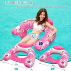 Jasonwell Inflatable Pool Float Chair - Pool Floaties Floating Pool Chair Lounge Floats for Swimming Pool Water Chair Pool Lounger with Cup Holder Pool Toy Party Floaty Adults