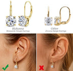 Moissanite Earrings,1.0ct-2.0ct D Color Brilliant Round Cut Lab Created Diamond Earrings 18K White Gold Plated Sterling Silver Dangle Earrings Moissanite Leverback Drop Earrings