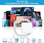Mac Book Pro Charger-118W USB C Fast Charger Power Adapter Compatible with MacBook Pro/MacBook Air 16 15 14 13 Inch, M1 M2 M3 M4, New iPad Pro and All USB C Device, 6.6ft Charge Cable