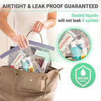 3pcs - TSA Approved Toiletry Bag - Our Quart Size Clear Toiletry Bags are Security Approved Worldwide for Liquids & Cosmetics - 100% 3-1-1 Compliant Clear Travel Bags for Toiletries Violet