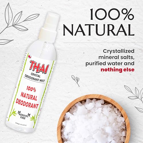 2-PACK Thai Deodorant Crystal Mist Spray (8 Oz) Whole Body Natural Crystal Salt Deodorant Spray for Women Men & Teens