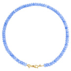 NLIEO Aquamarine Gemstone Beaded Necklace for Women