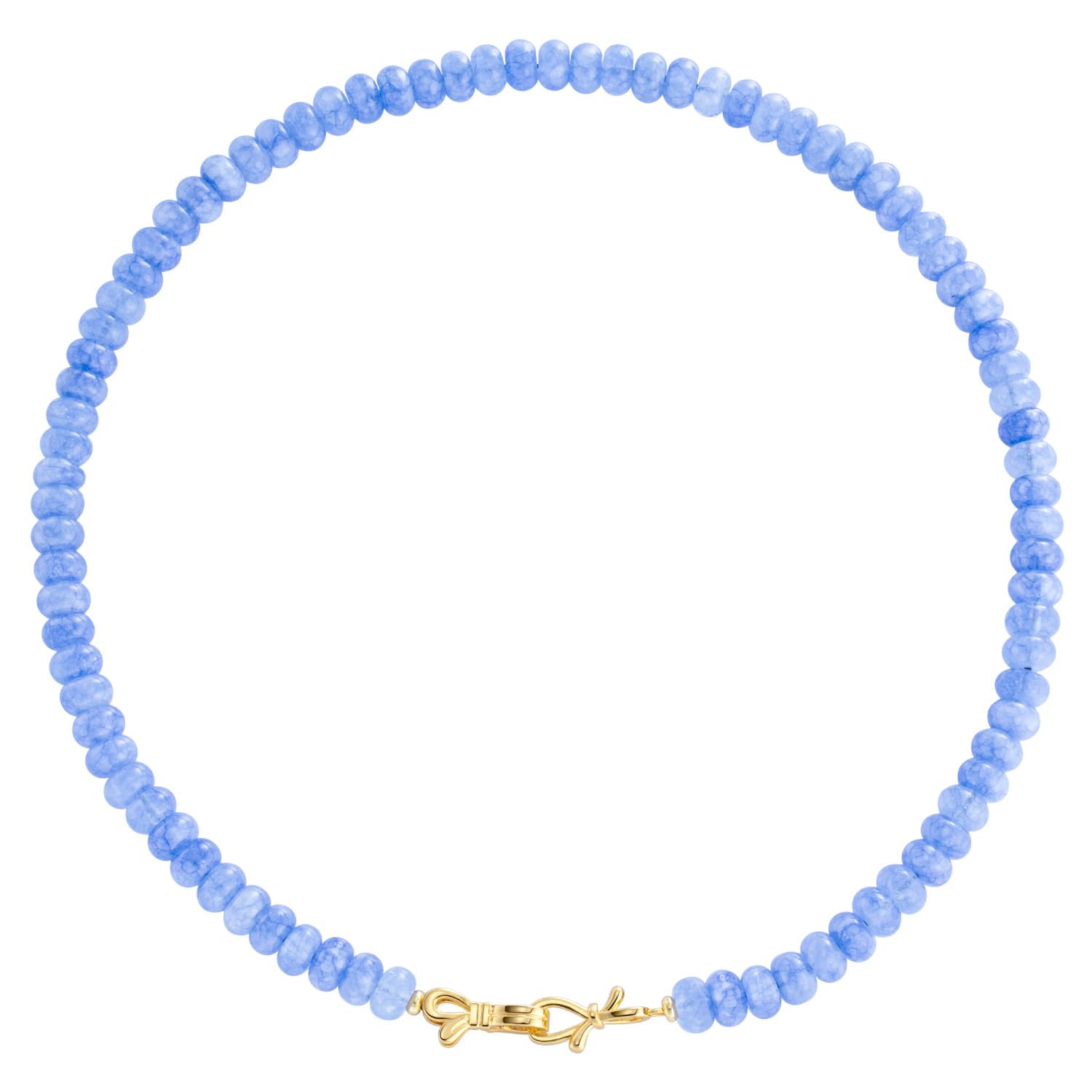 NLIEO Aquamarine Gemstone Beaded Necklace for Women