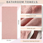 Boho Hand Towels Set of 4 Turkish Cotton 14 x 30 Inch Decorative Absorbent Face Head Towel for Bathroom Kitchen Decor Farmhouse Spa Gym Guest Gift(Beige, Gray, Curry, Pink)