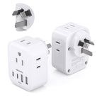 Australia Plug Adapter 2 Pack, HANYCONY New Zealand Power Adapter with 4 Outlets 4 USB (2 USB C), Type I Travel Adapter for US to Australian Argentina AU China Fiji Samoa Tonga Kiribati