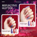 beetles Gel Polish Set Glitter Red Burgundy Blue Green Nude White Pink Purple Fall Gel Nail Polish 39Pcs Valentine's Day Gift for Girls with Base Matte Glossy Top Coat Soak Off Uv LED Nail Lamp Needed