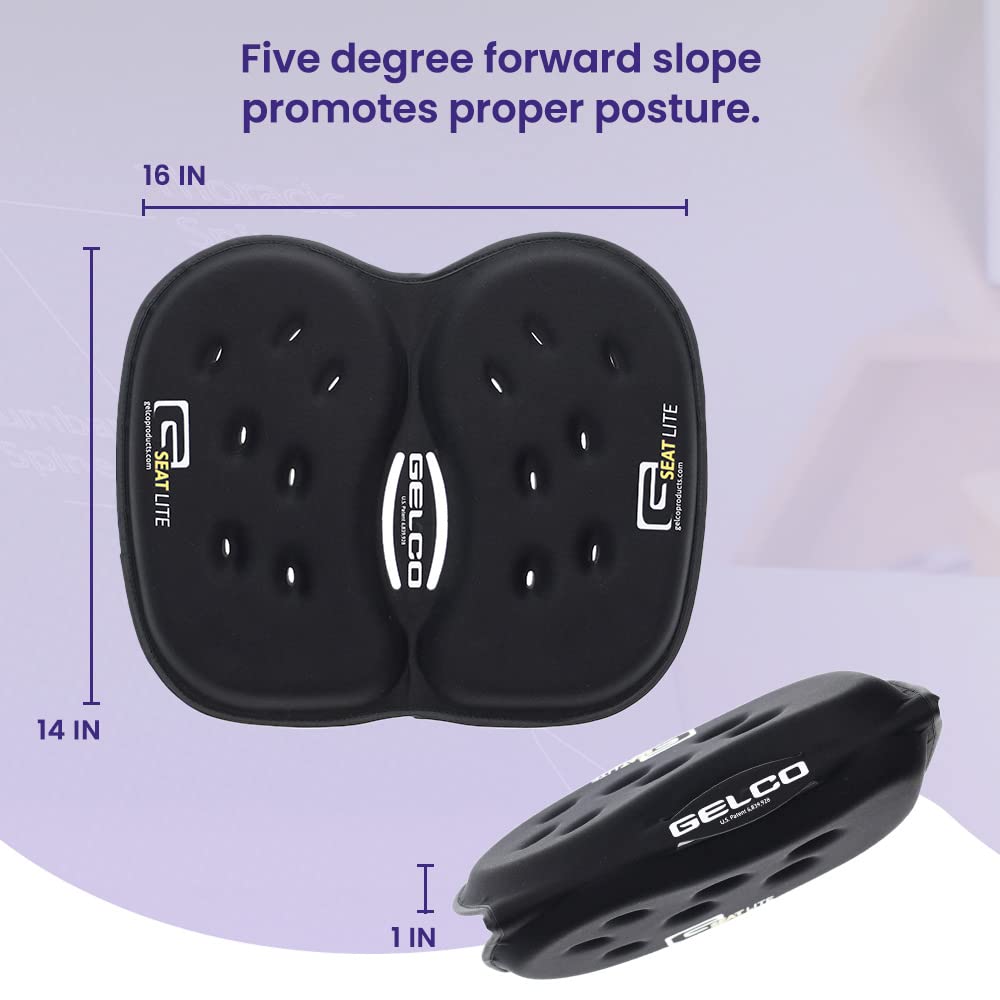 GSeat Lite Travel Gel and Foam Cushion - for Back Pain, Sciatica, Pressure Relief, and Tailbone Discomfort - Promotes Healthy Posture - Ergonomic Comfort - for Car, Commute, Airplane and Travel