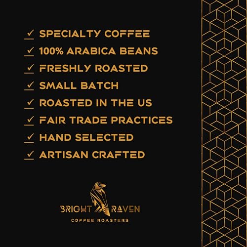 Bright Raven Coffee Roasters - Organic Guatemala, Single Origin, Whole Bean, Medium Roast, 12 Oz, 100% Arabica, Fresh Roasted, Specialty Coffee, USDA Certified Organic, Low Acid