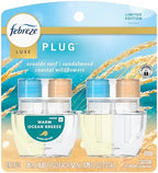 Febreze Plug In Air Freshener, Odor-Fighting Scented Oil Refill, Warm Ocean Breeze, 2 Refill