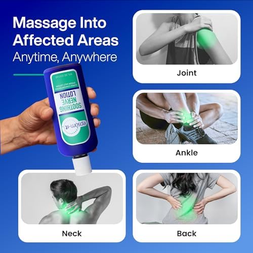 Epsom-It Soothing Nerve Lotion - Epsom Salt Magnesium Lotion, Topical Magnesium Cream with Capsaicin & Arnica for Muscle and Leg Discomfort Helping Better Sleep, 8.0 oz.