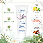 BERGMAN KELLY Hotel Toiletries Bundle (Tropical Waterfall, 1 oz each, 100 Pieces) 4-Piece Set: 25 Round Bar Soap, 25 Shampoo, 25 Conditioner & 25 Body Lotion - Bulk Mini Guest Amenities Supply