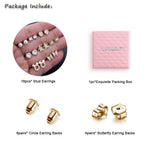 TOPBRIGHT 8 Pairs S925 Sterling Silver Stud Earrings Hypoallergenic Earrings with 18k Gold Plated Heart CZ Tiny Butterfly For Kids, Toddlers, Little Girls, Teens, Women