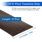 Floor Transition Strip Self Adhesive Floor Cover Strips Laminate 1.57" Wide Vinyl Flat Divider Transitions Elegant Wood Grain Design (4cm, 10Ft, Black Walnut)
