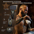 6 Pack Bossman Mens Bar Soap 4-in-1 All Natural Organic Beard Wash, Shampoo, Body Wash, Shaving and Bath Soap - Essential Beard Care, Scent- Eucalyptus and Tea Tree