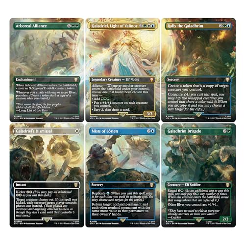 Magic The Gathering The Lord of The Rings: Tales of Middle-Earth Scene Box - The Might of Galadriel (6 Scene Cards, 6 Art Cards, 3 Set Boosters + Display Easel)