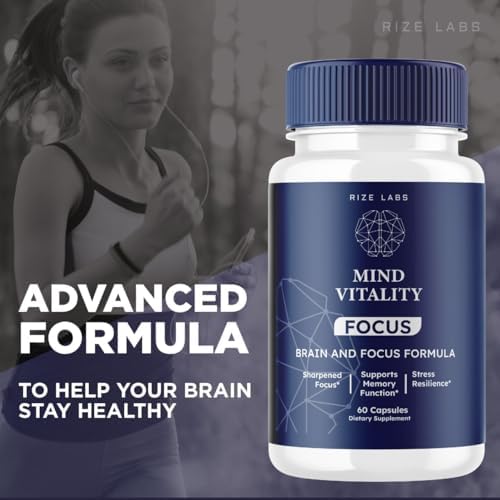 Mind Vitality Focus Brain Supplement to Boost Focus and Concentration & Avoid Mid-Afternoon Fatigue, Advanced Formula - Pack of 5(300 Capsules)