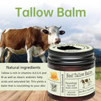 Beef Tallow For Skin, Beef Tallow and Honey Balm Face Moisturizer, Organic Grass Fed Tallow Deeply Nourishing for Face & Body - Whipped Beef Tallow Skin Balm, Moisturizing Skin Care Cream for Dry Skin