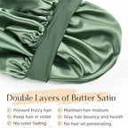 YANIBEST Satin Bonnet for Sleeping Women Double Layer Hair Silk Bonnets for Sleeping with Elastic Band