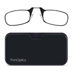 ThinOptics Universal Pod Rectangular Reading Glasses, Black Frames/Black Case, 1.5 x (UPBLB3)