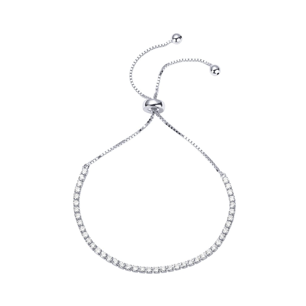 PAVOI Zirconia Cubic CZ Classic Tennis Bracelet for Women, White Gold