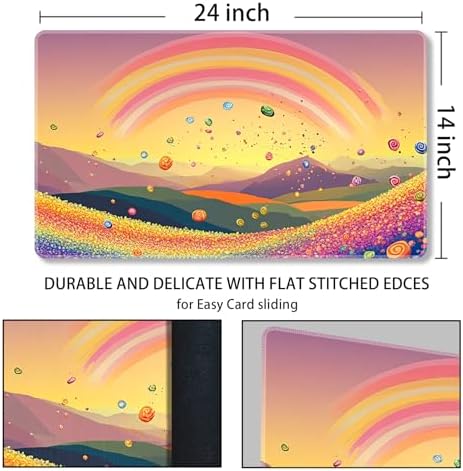 MTG Playmat Magic Card Playmat Game Mat,TCG & CCG Card Games Mat with Free Storage Bags Size 24 x 14 Inches (No with Zones,Sun2)