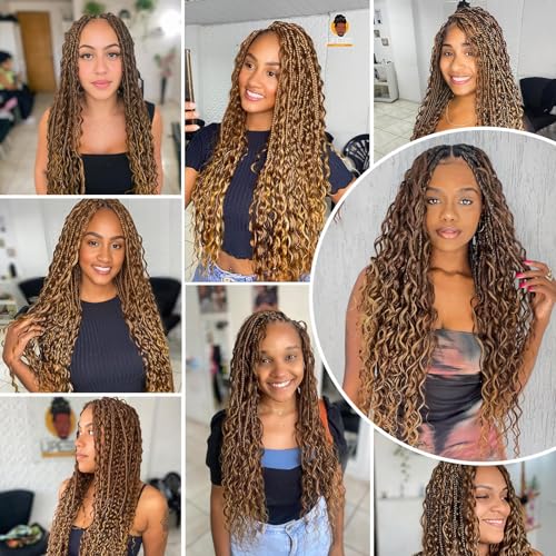 P4/27 Water Wave Bulk Human Hair for Braiding No Weft Highlight Ombre Wet and Wavy Micro Braiding Hair Human Hair Bulk for Boho Box Braids 100g with 2 Bundles 22 Inch
