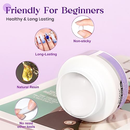 MIZHSE Solid Builder Gel for Nails, 60g White 3D Gel Nail Art Sculpture Gel Non-Sticky Carving Nail Extension Soak Off UV LED Hard Gel for Nail Salon Home DIY Manicure