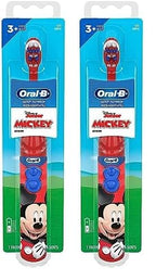 Oral-B Kid's Battery Toothbrush Featuring Disney's Mickey Mouse, Soft Bristles, for Kids 3+ (Pack of 2)