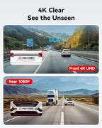 REDTIGER Dash Cam Front Rear, 4K/2.5K Full HD Dash Camera for Cars, Included 32GB Card, Built-in Wi-Fi GPS, 3.16” IPS Screen, Night Vision, 170°Wide Angle, WDR, 24H Parking Mode(F7NP)
