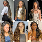 Boho Braids Human Hair Knotless Human Braiding Hair 18 Inch Water Wave Bulk Human Hair for Braiding Wet and Wavy No Weft 2 Bundles Human Hair Extensions (Water wave (4/27#) 18 Inch)