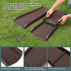 Rain Gutter Downspout Splash Block, Gutter Downspout Extensions for Water Drainage, 24" Gutter Splash Guards Downspout Extender, Fixable Down spout Drain Trays with PE Nails(2 Pack, Brown)
