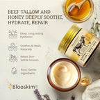 Beef Tallow for Face – Whipped Tallow Balm with Honey – Beef Tallow Moisturizer for Skin – Tallow Face Moisturizer for Wrinkles, Dry Skin, and Fine Lines – Beef Tallow Lotion - 4.23 Oz